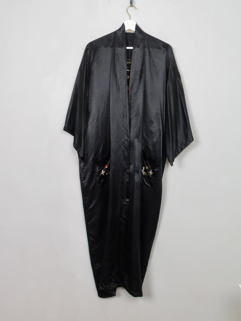 Women's Vintage Silk Embroidered Chiese Dressing Gown S/M/L