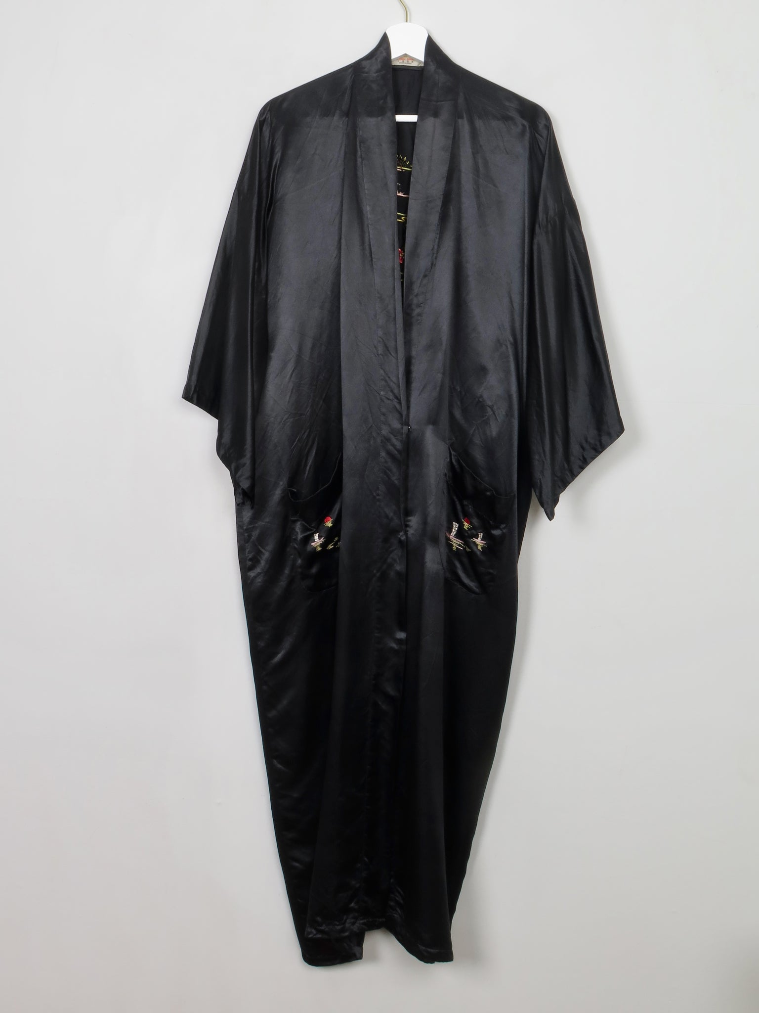 Women's Vintage Silk Embroidered Chiese Dressing Gown S/M/L