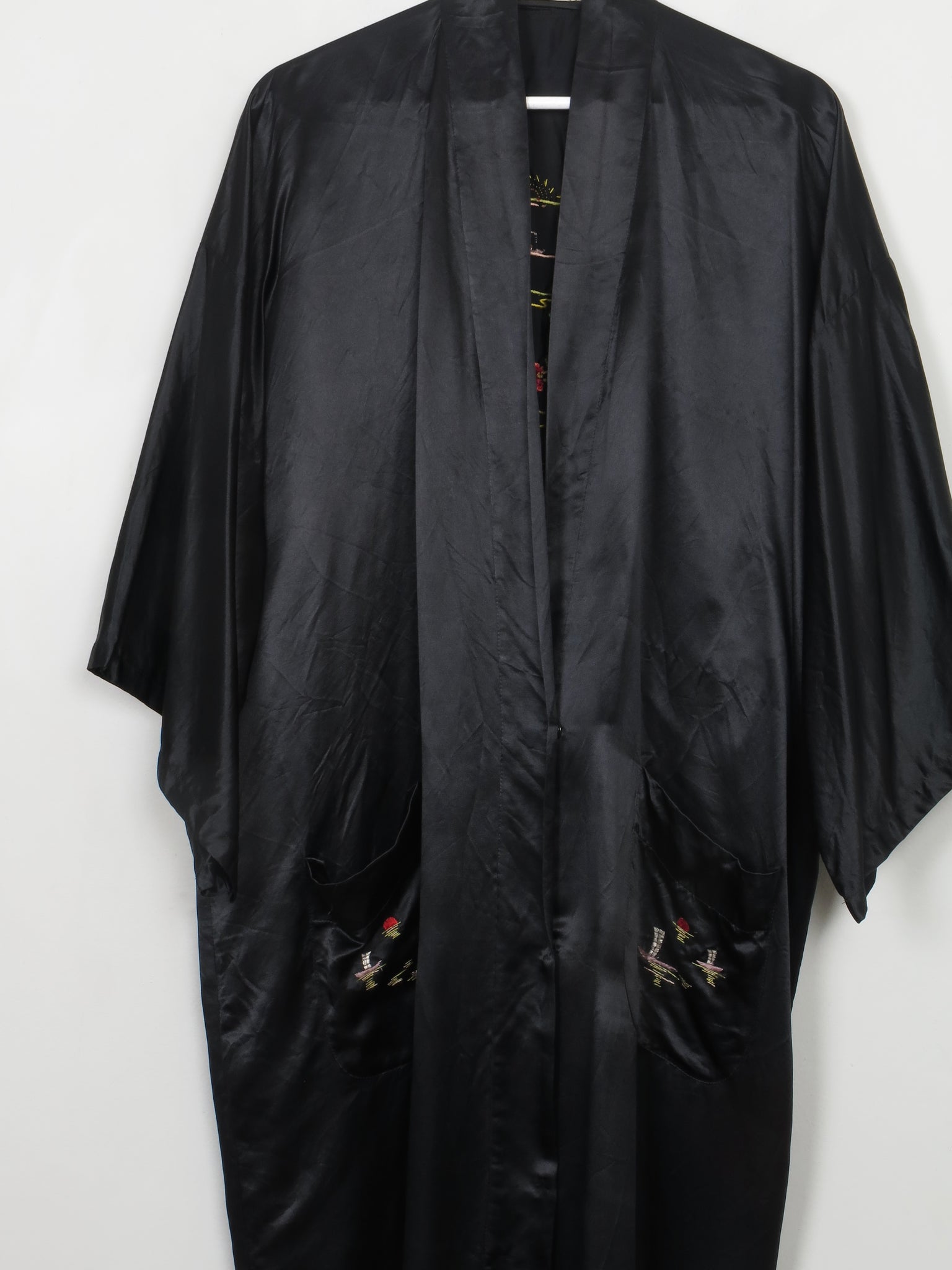 Women's Vintage Silk Embroidered Chiese Dressing Gown S/M/L