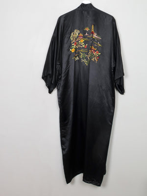Women's Vintage Silk Embroidered Chiese Dressing Gown S/M/L