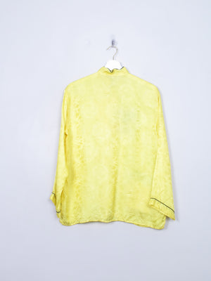Vintage Chinese Yellow Top With Mandarin  Collar M/L