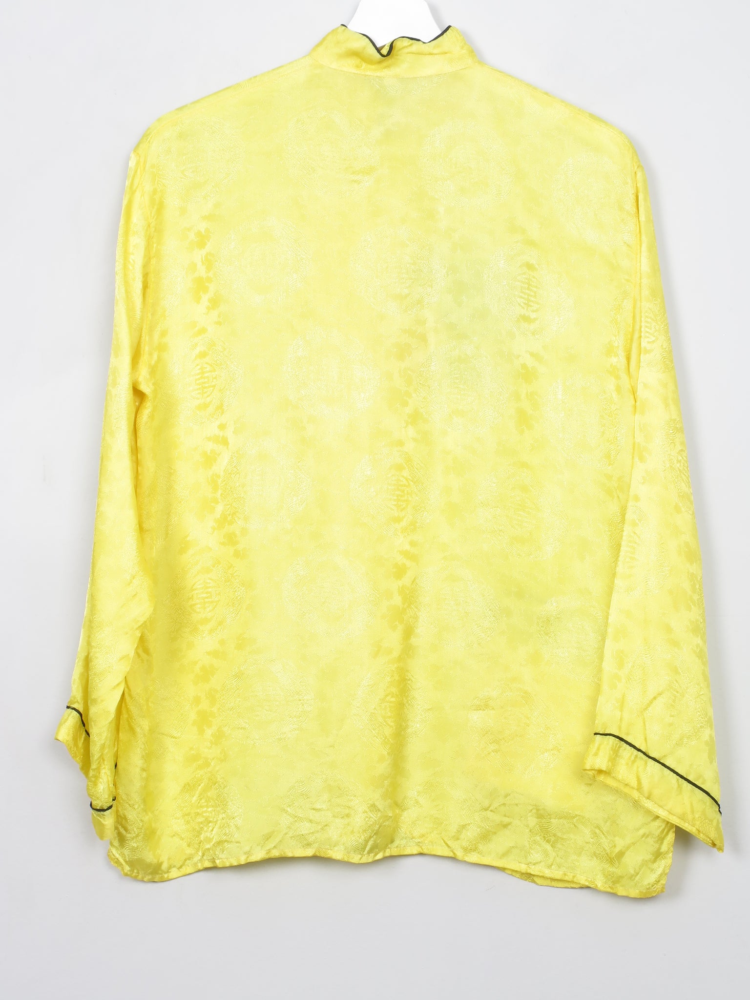 Vintage Chinese Yellow Top With Mandarin  Collar M/L