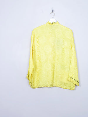 Vintage Chinese Yellow Top With Mandarin  Collar M/L