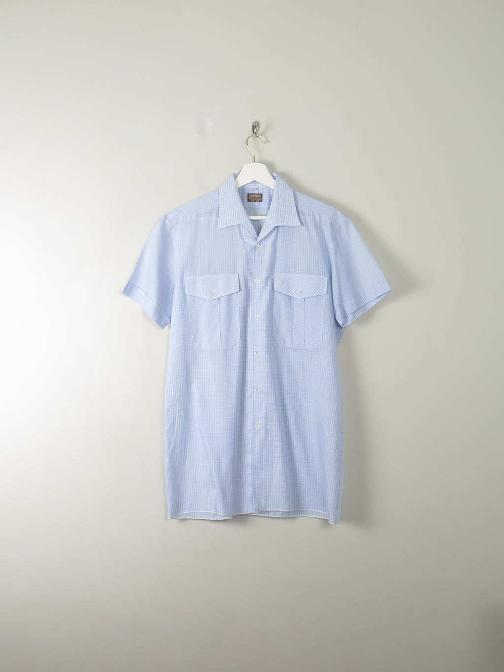 Men's Blue Vintage Shirt M - The Harlequin