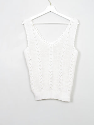 Women's Vintage Cream Crochet Top M/L