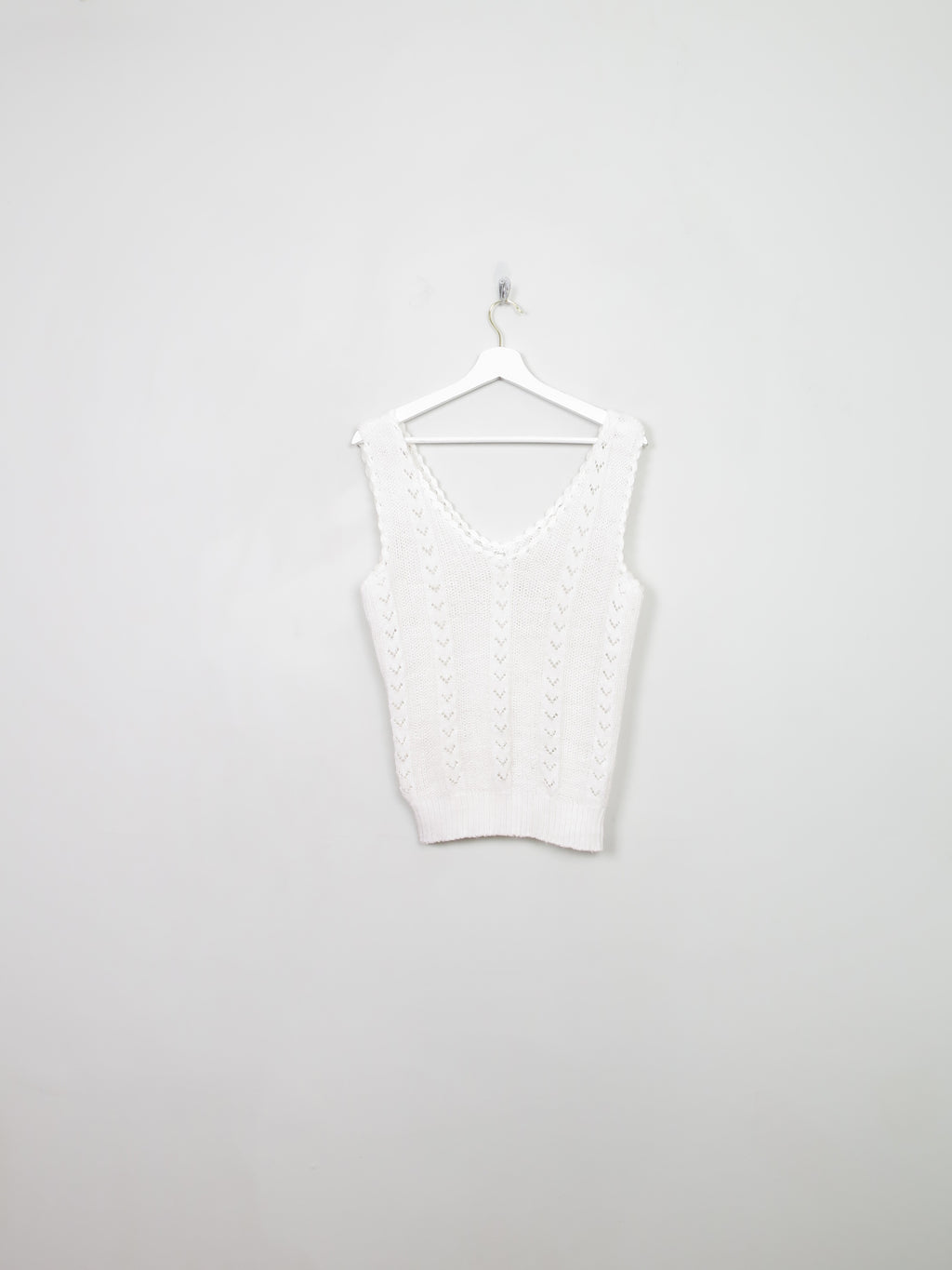 Women's Vintage Cream Crochet Top M/L