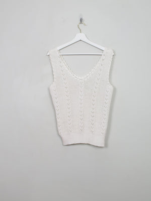 Women's Vintage Cream Crochet Top M/L