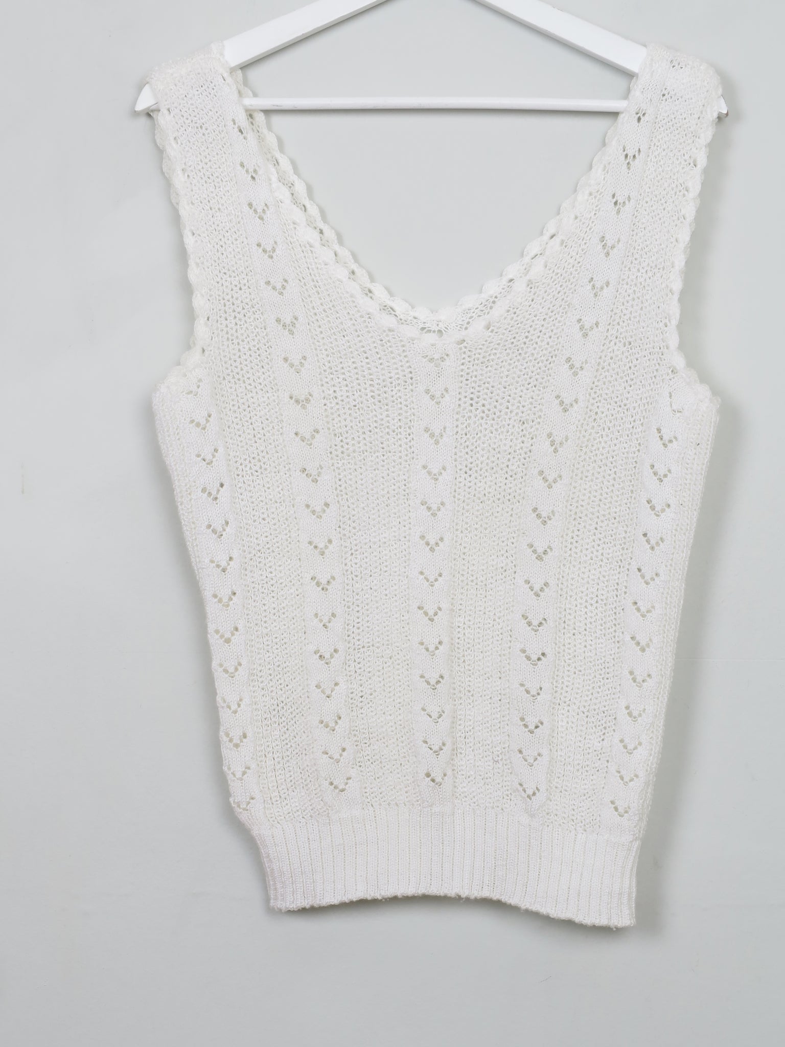 Women's Vintage Cream Crochet Top M/L