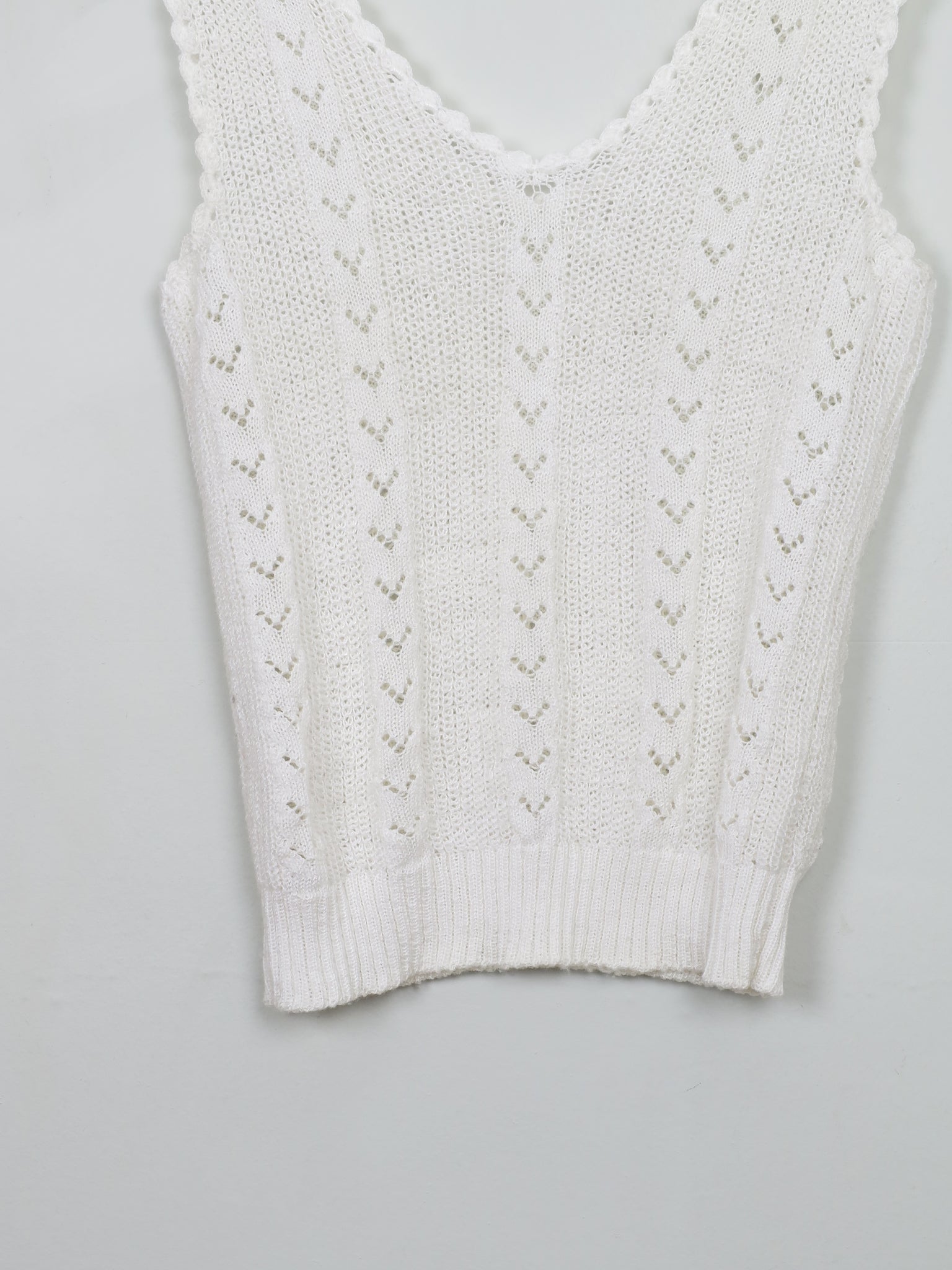 Women's Vintage Cream Crochet Top M/L