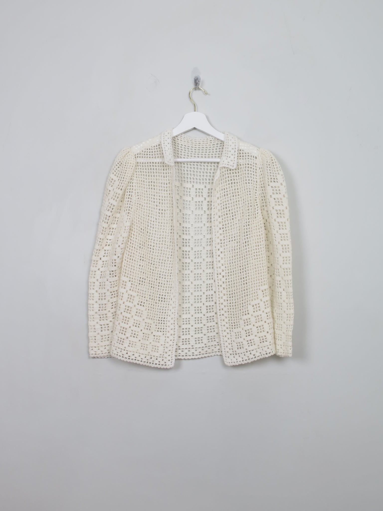 Women's Vintage Crochet Bolero 70s Jacket/Cardigan S/M