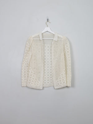 Women's Vintage Crochet Bolero 70s Jacket/Cardigan S/M