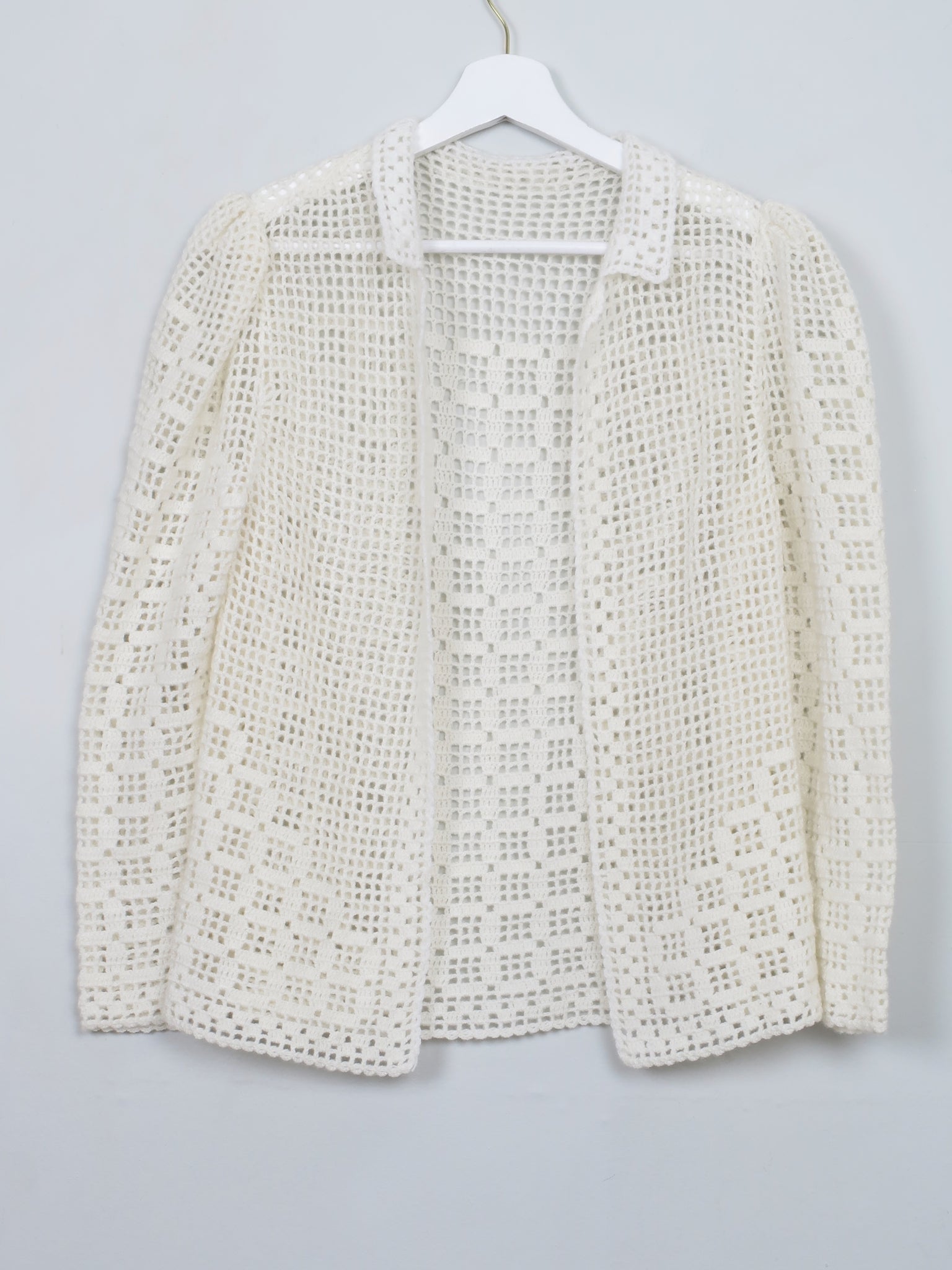 Women's Vintage Crochet Bolero 70s Jacket/Cardigan S/M