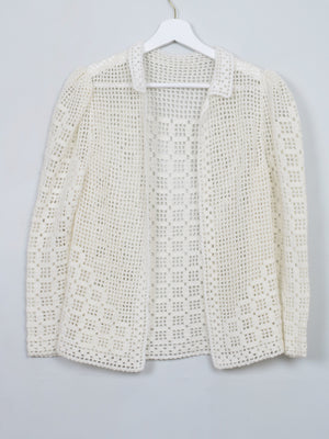 Women's Vintage Crochet Bolero 70s Jacket/Cardigan S/M