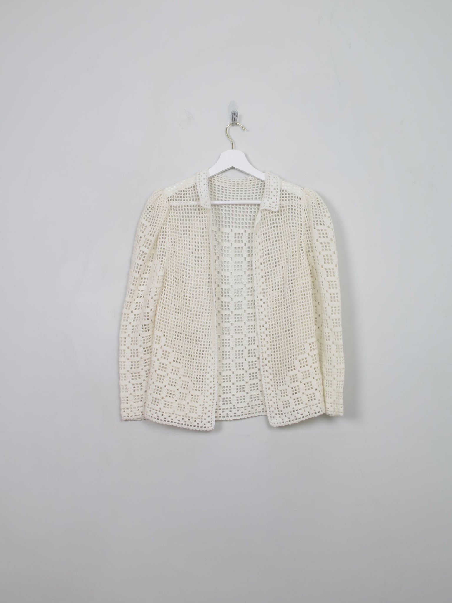 Women's Vintage Crochet Bolero 70s Jacket/Cardigan S/M