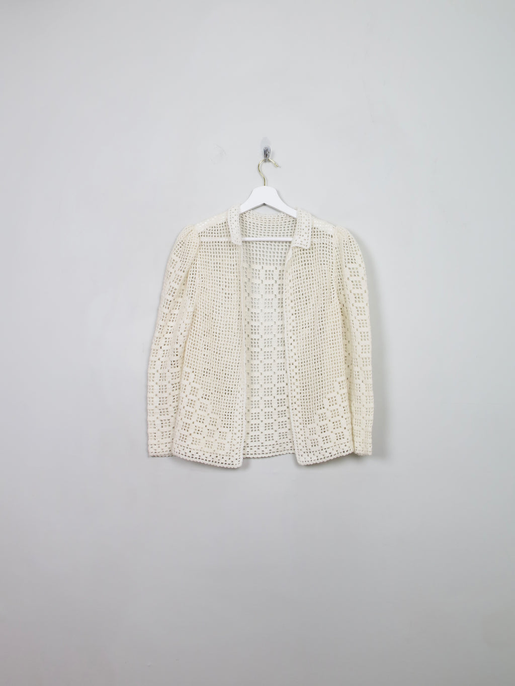 Women's Vintage Crochet Bolero 70s Jacket/Cardigan S/M