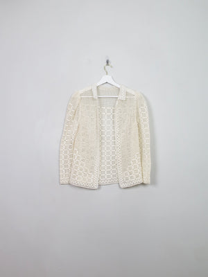Women's Vintage Crochet Bolero 70s Jacket/Cardigan S/M