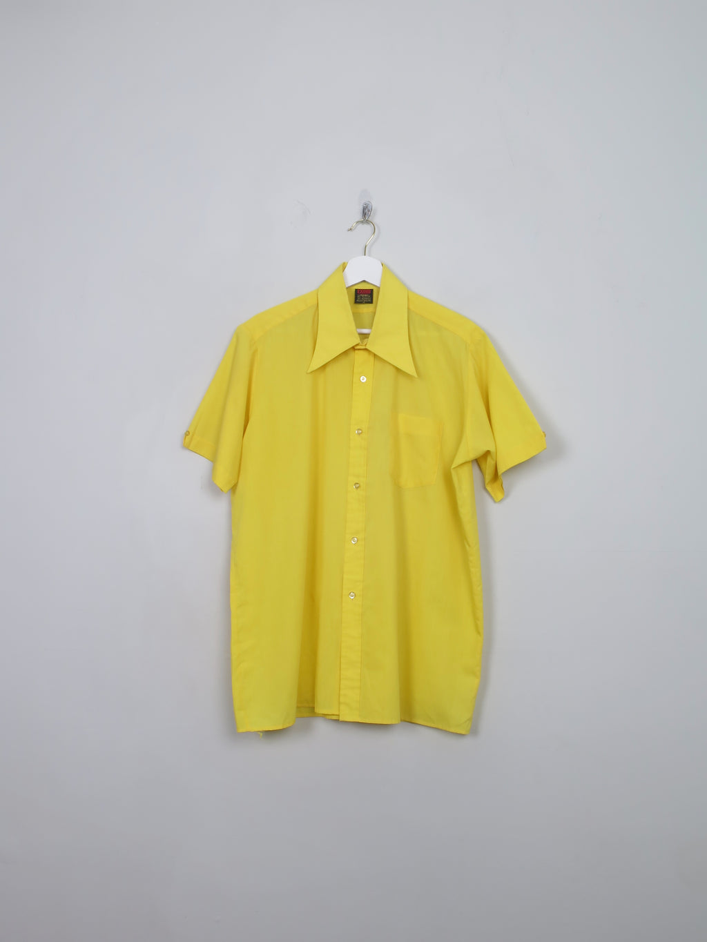 Men's Vintage Yellow Short Sleeved Shirt L/XL