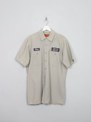 Men';s Vintage Dickies Khaki Work Shirt L