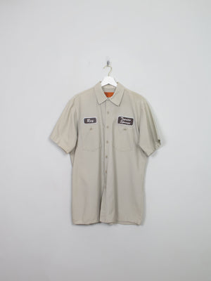 Men';s Vintage Dickies Khaki Work Shirt L