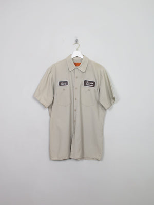 Men';s Vintage Dickies Khaki Work Shirt L
