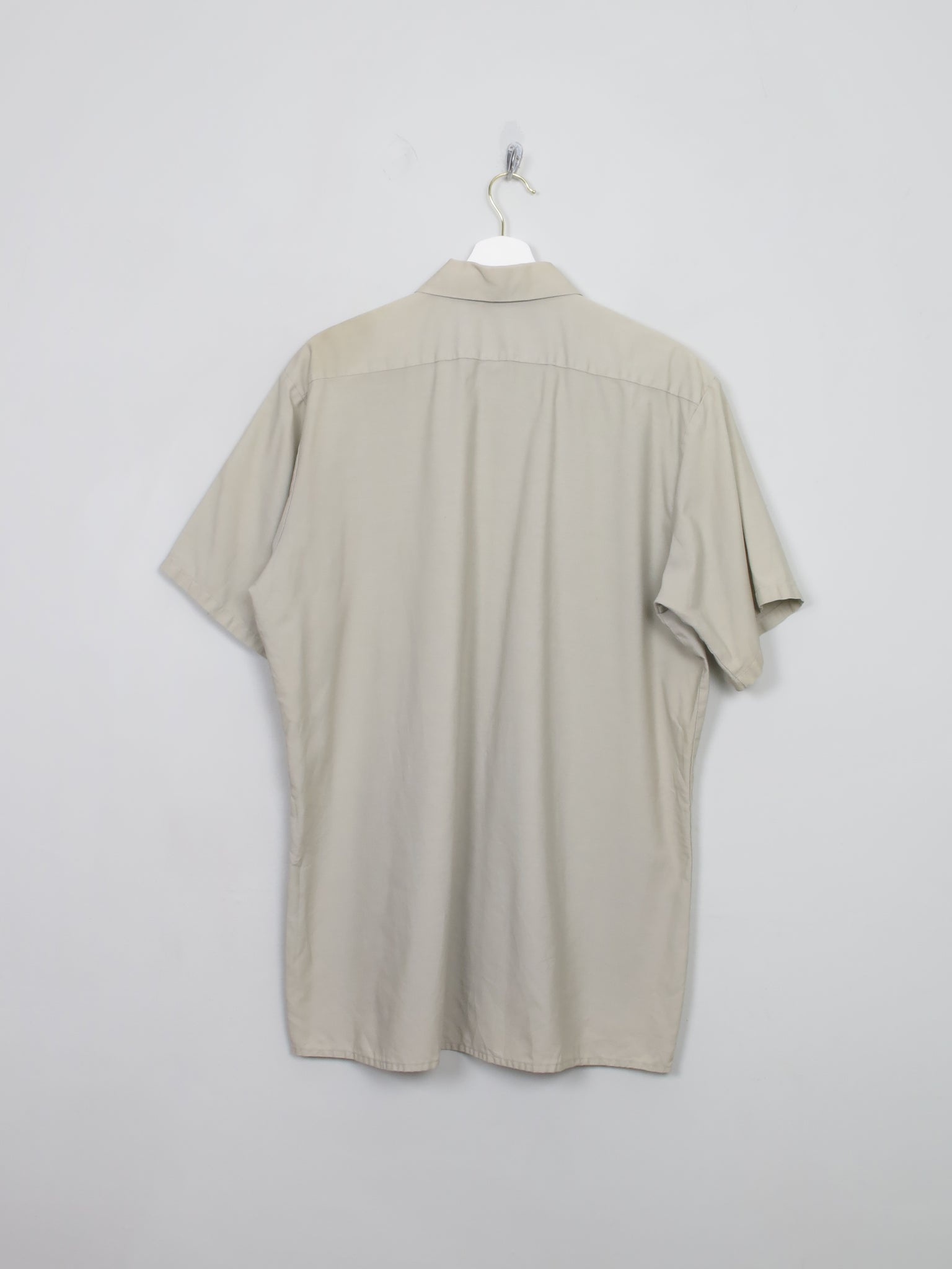 Men';s Vintage Dickies Khaki Work Shirt L