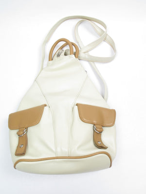 1980s PVC Backpack Cream - The Harlequin