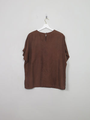 Women's Vintage Brown Silk Top M/L