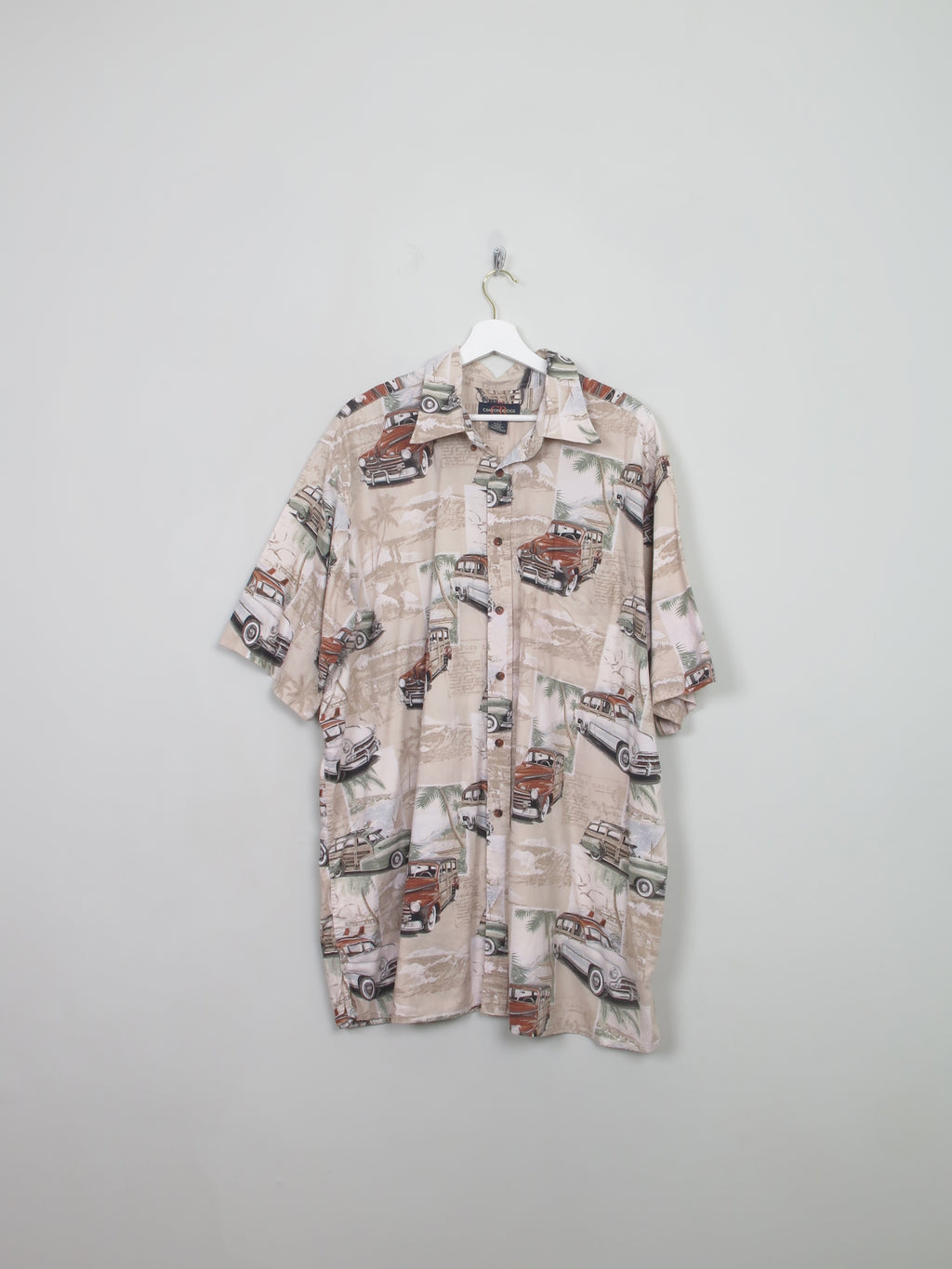 Men's Vintage Car Print Shirt XXXL