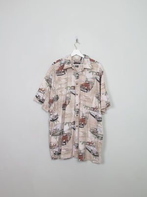 Men's Vintage Car Print Shirt XXXL