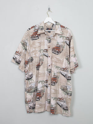 Men's Vintage Car Print Shirt XXXL