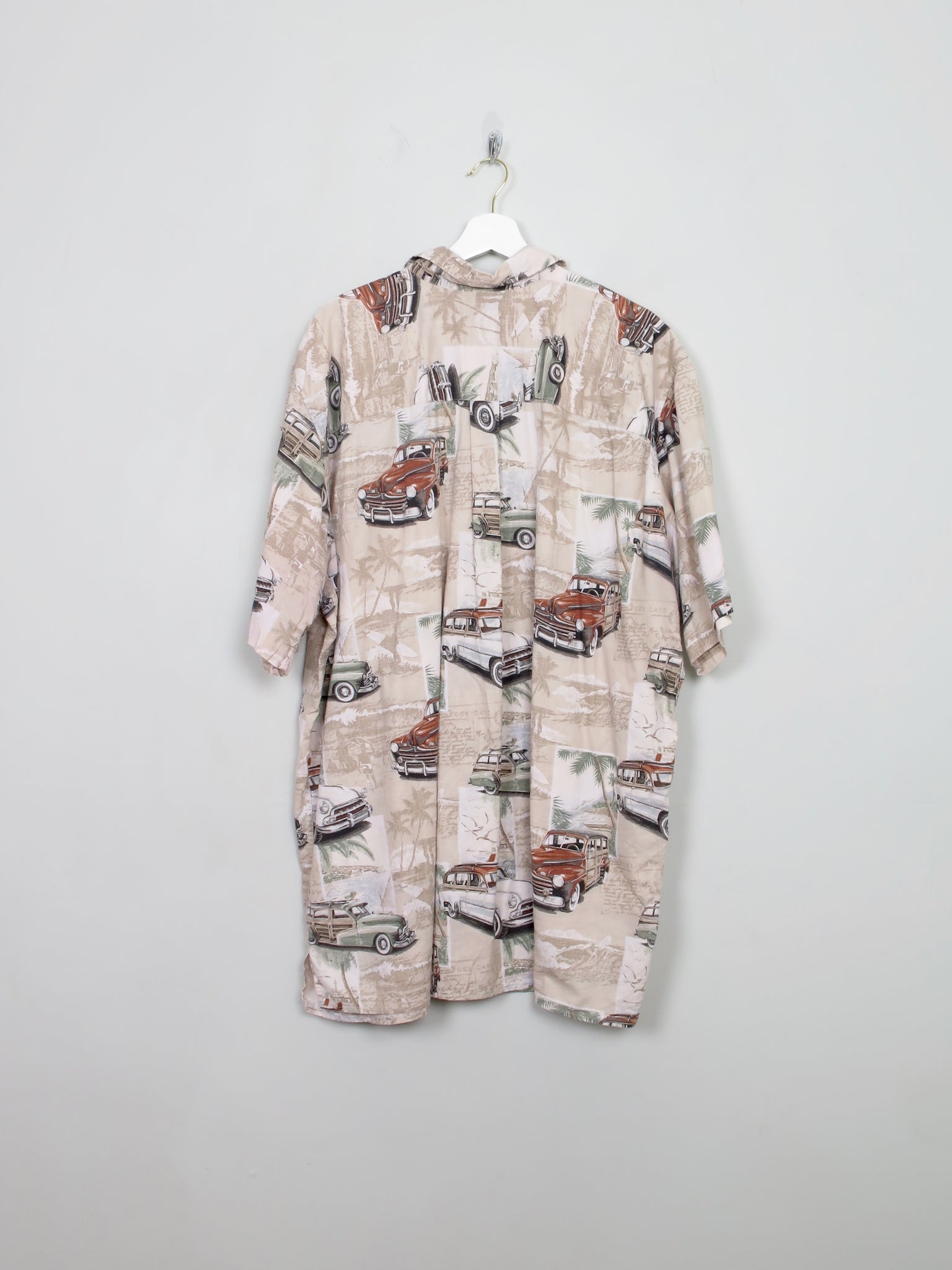Men's Vintage Car Print Shirt XXXL