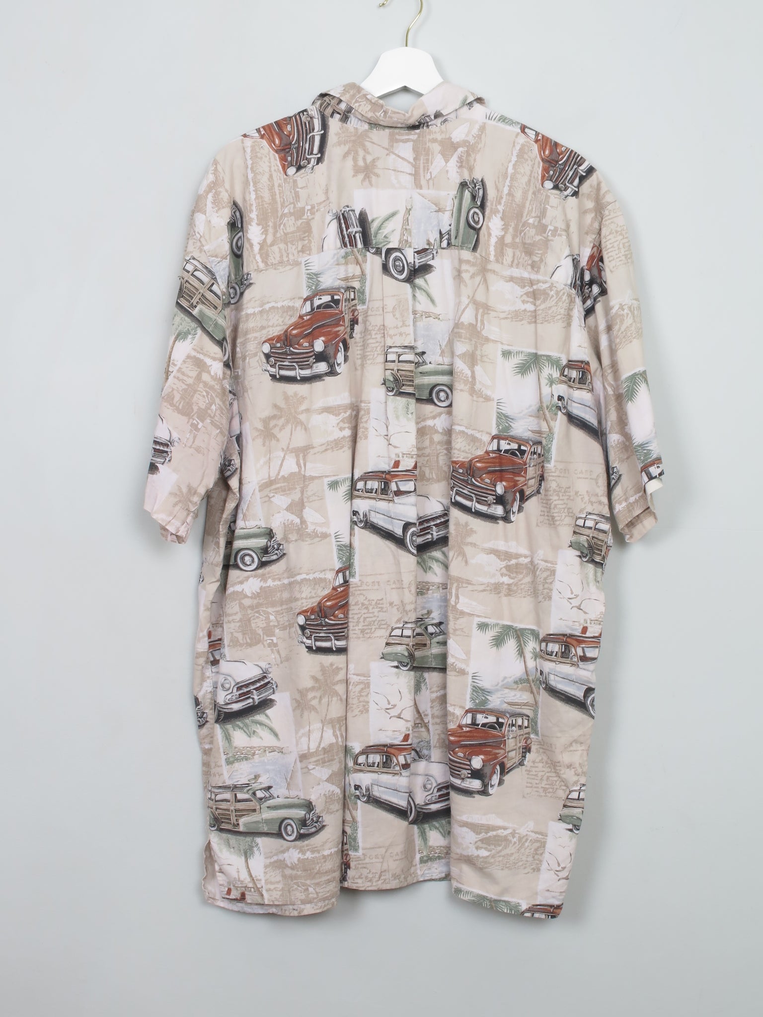 Men's Vintage Car Print Shirt XXXL