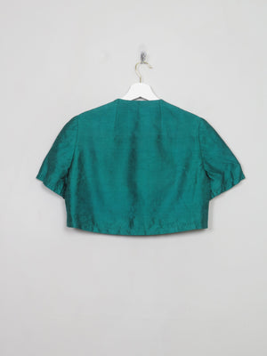 Women's Vintage Green Cropped  Silk Jacket By Shelia Mullally S/M