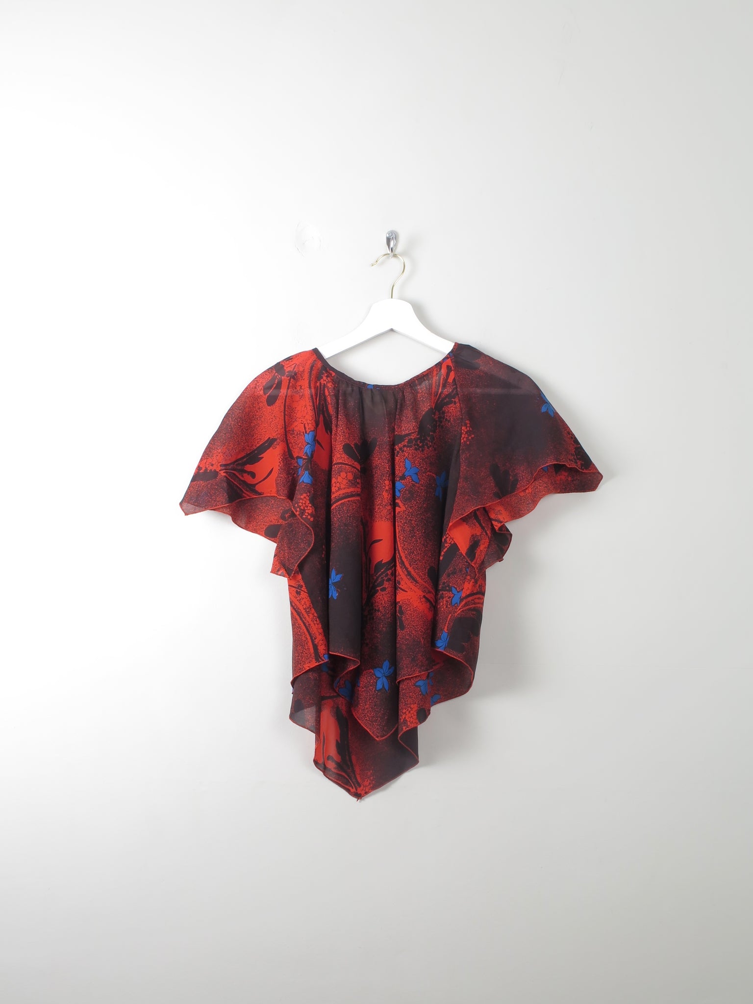 Women's Vintage Red & Wine Top S/M - The Harlequin