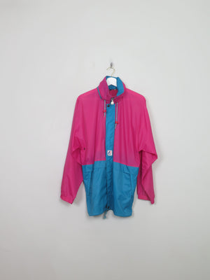 Men's Vintage Pink & Green K-Way Jacket S/M