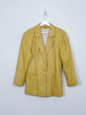 Women's Vintage Mustard 80s Leather Jacket S/M