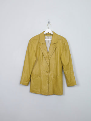 Women's Vintage Mustard 80s Leather Jacket S/M
