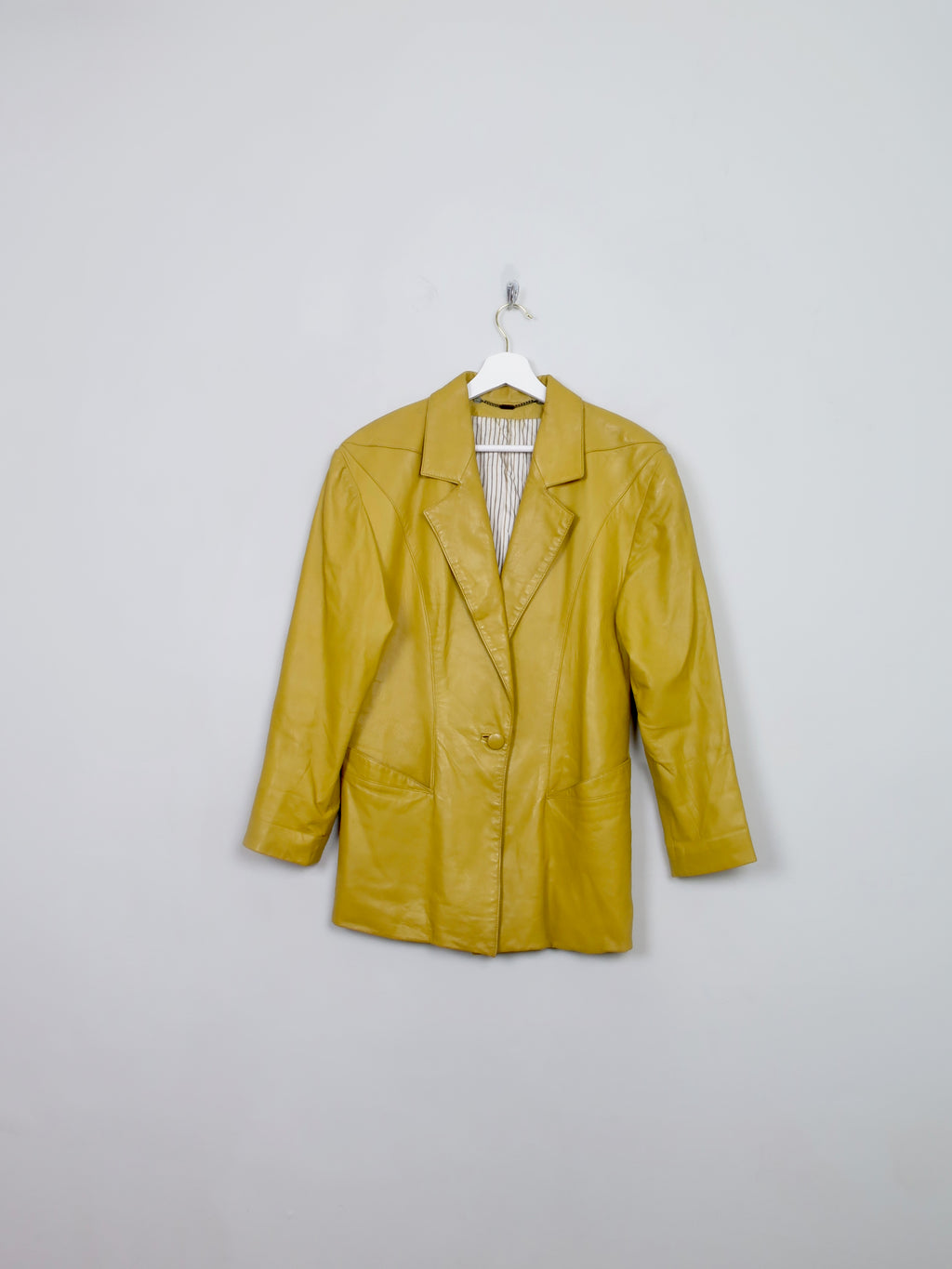 Women's Vintage Mustard 80s Leather Jacket S/M