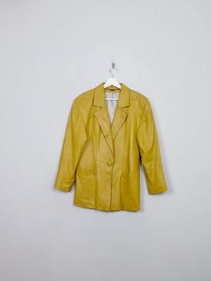 Women's Vintage Mustard 80s Leather Jacket S/M
