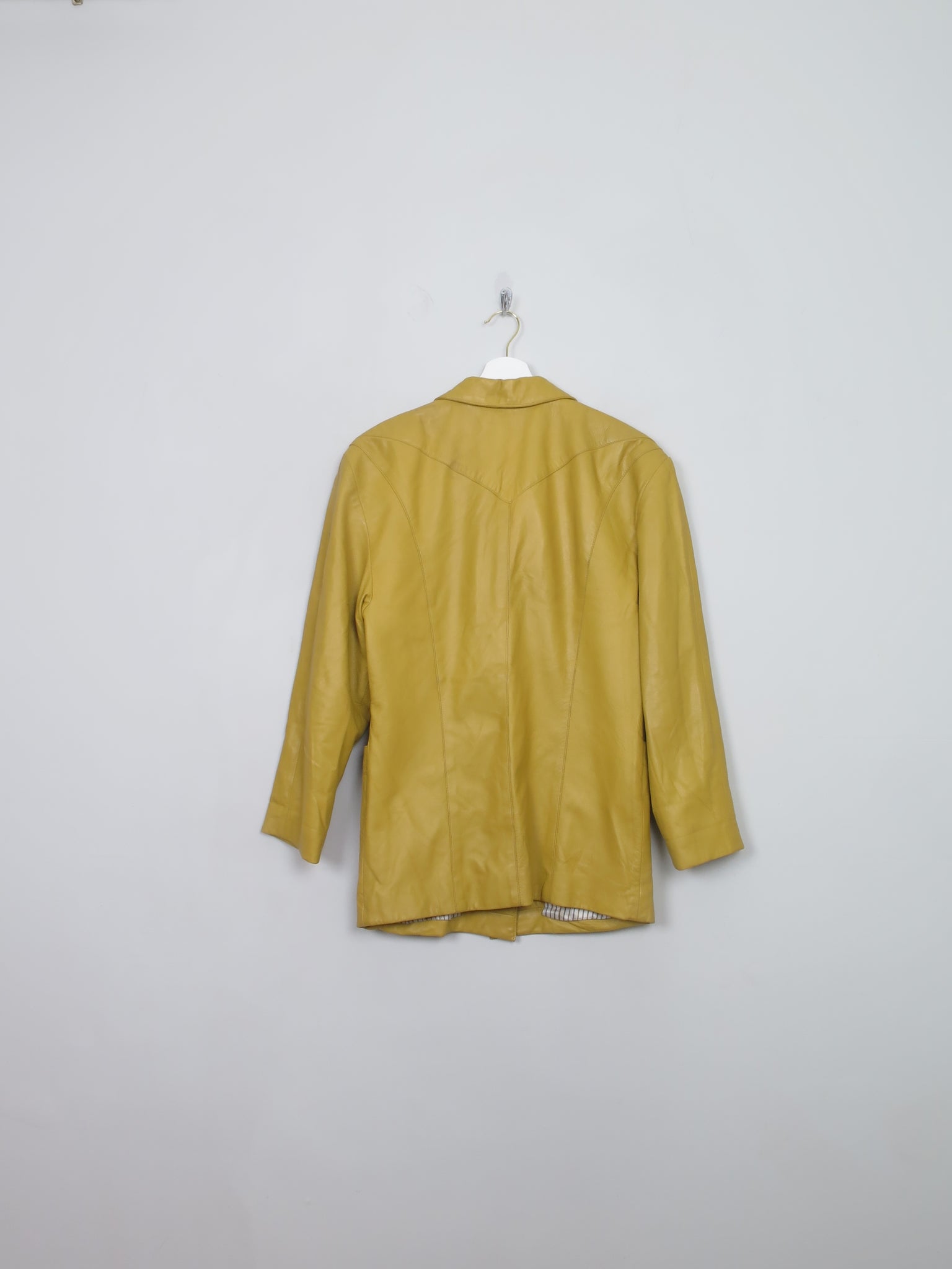 Women's Vintage Mustard 80s Leather Jacket S/M