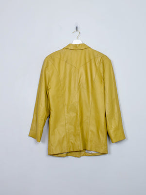 Women's Vintage Mustard 80s Leather Jacket S/M