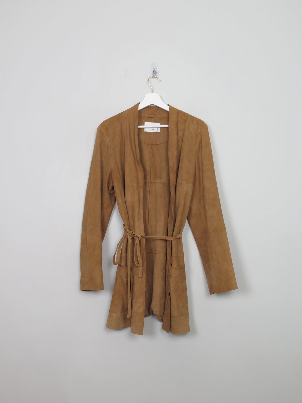 Women's Vintage Tan Suede Jacket Oui S/M