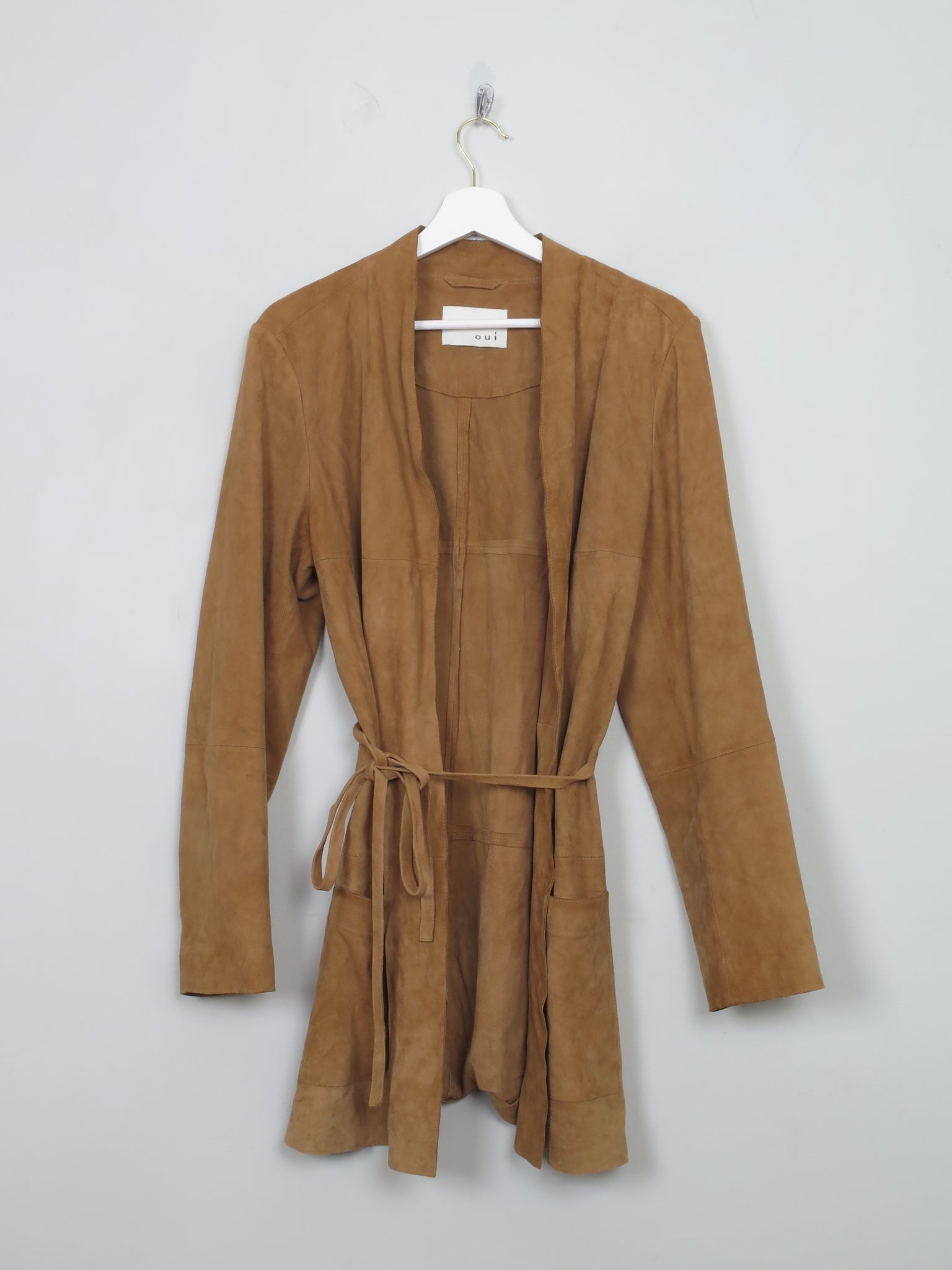 Women's Vintage Tan Suede Jacket Oui S/M