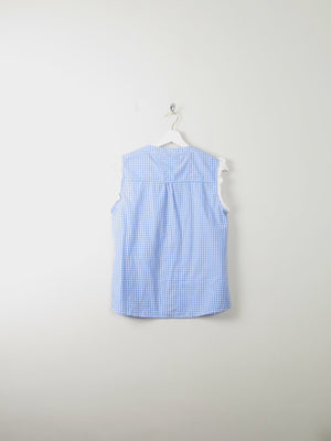 Women's Vintage Gingham Sleeveless Blouse M/L - The Harlequin