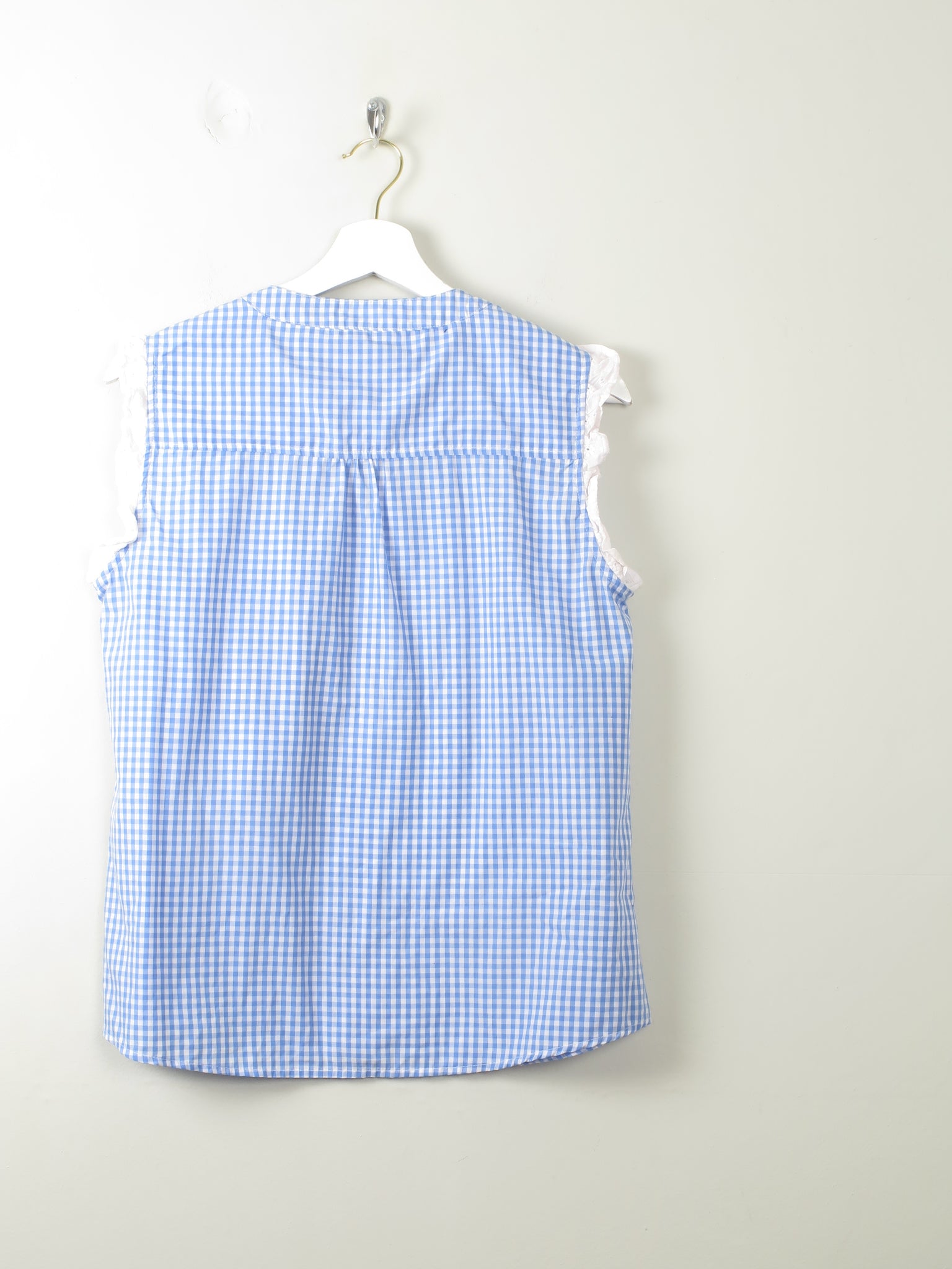 Women's Vintage Gingham Sleeveless Blouse M/L - The Harlequin