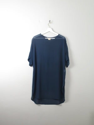 Women's Silk Petrol Blue Sheer Tunic M/L - The Harlequin