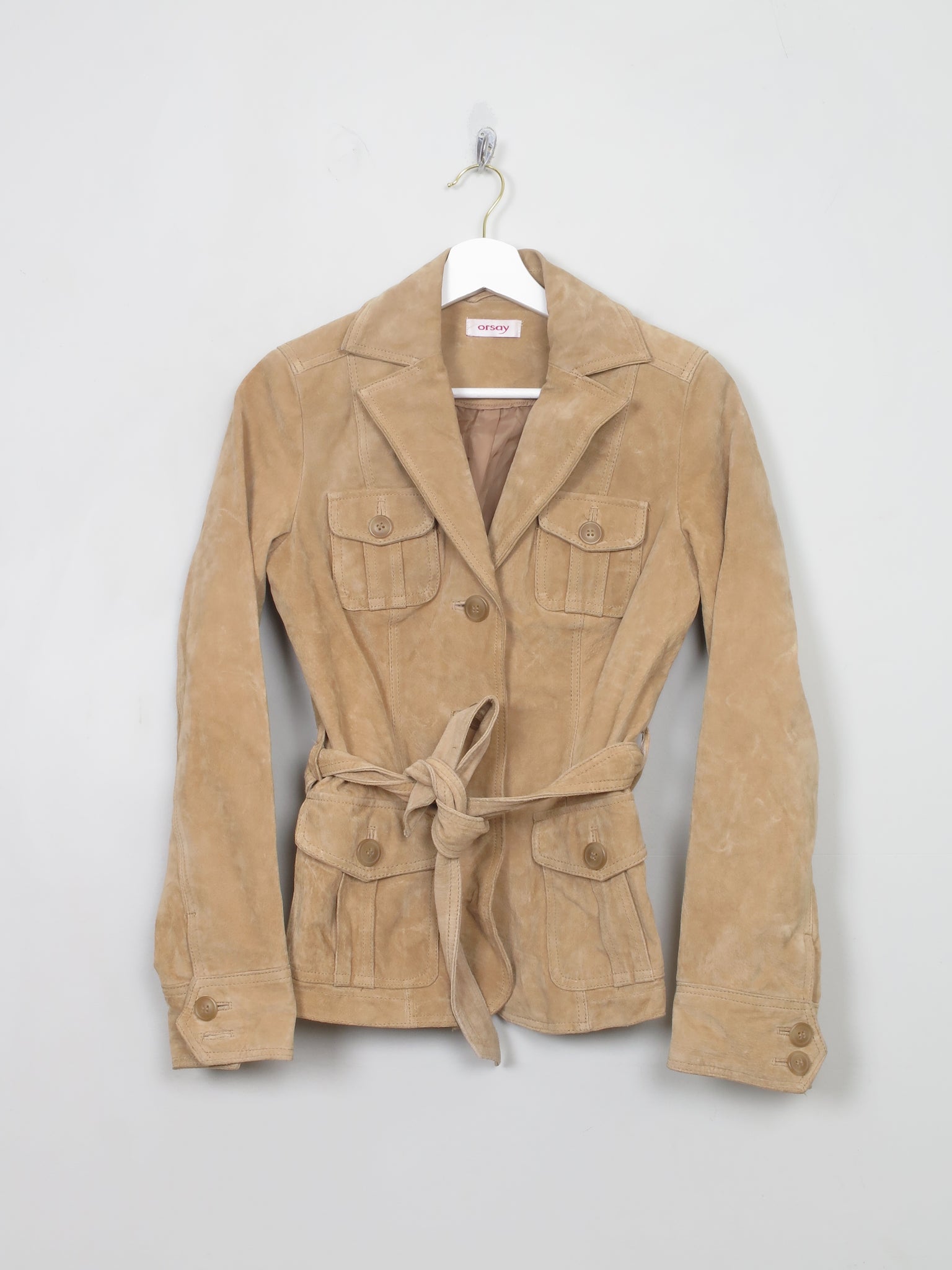 Women's Vintage Beige Suede Jacket XS