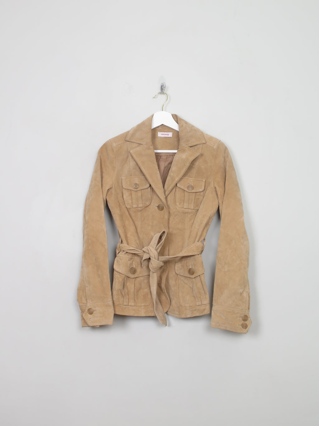 Women's Vintage Beige Suede Jacket XS