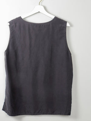 Women's Vintage Silk Vest Top L - The Harlequin