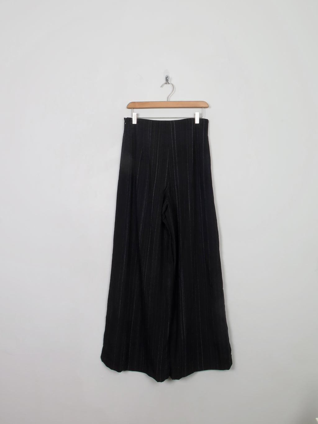 Women's Ischoko Wide Leg Black Pinstripe Trousers S